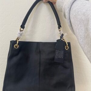 Cuore & Pelle Sophia Leather Hobo Bag Black New with Tags